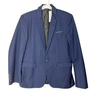 Beninos Navy Blue Casual One Button Blazer - Size L